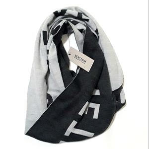 Kenneth Cole Reaction Knit Infinity Scarf Winter Logo Gray